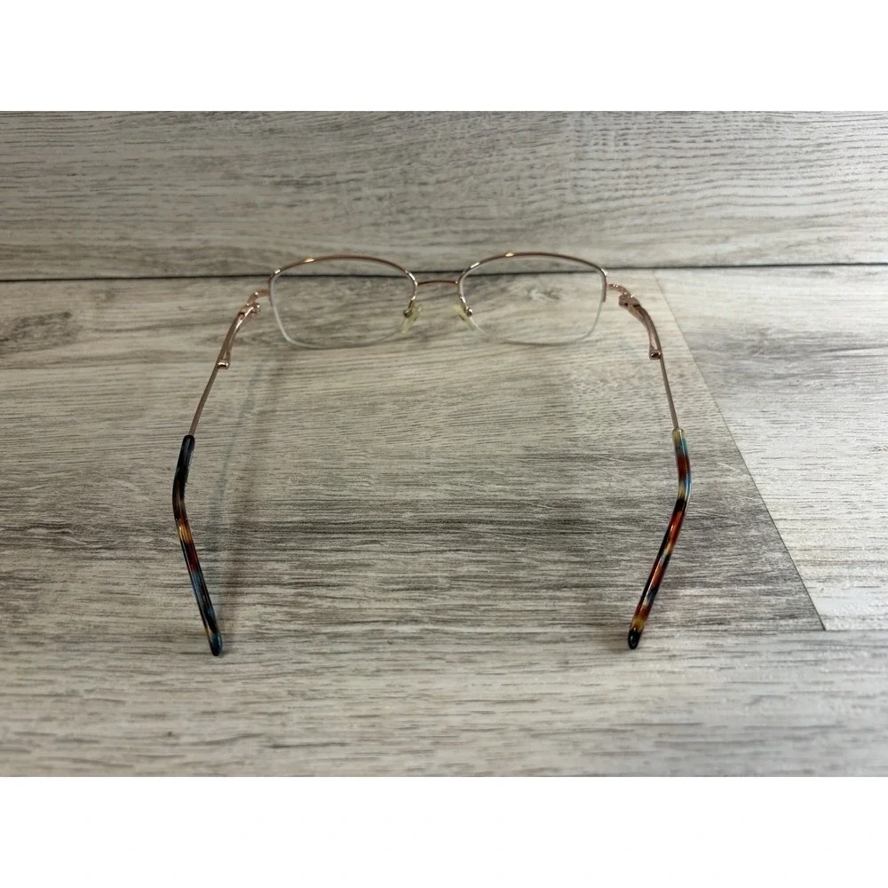 Bulova Alamosa Eyeglasses Women Rose Gold Semi Rimless 52-17-135